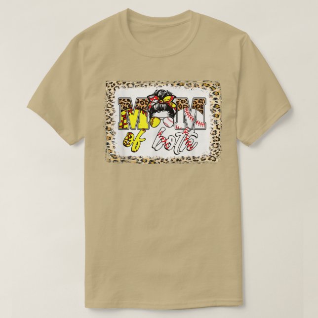Camiseta Bun Sapado Mãe De Ambos Beisebol Leopardo. (Frente do Design)