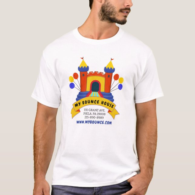 Camiseta BUNCE HOUSE INFLATABLES PARTITY BIRTHDABusiness (Frente)
