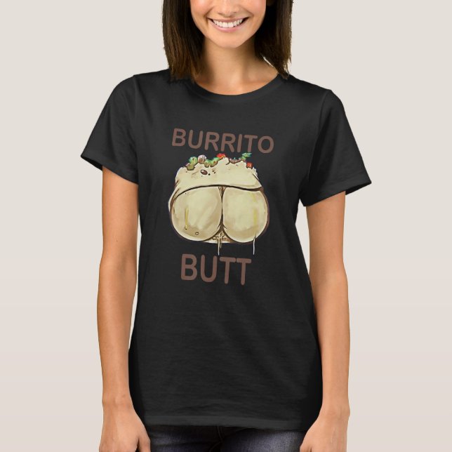 Camiseta Bunda de Burrito Roupas de Comida México (Frente)