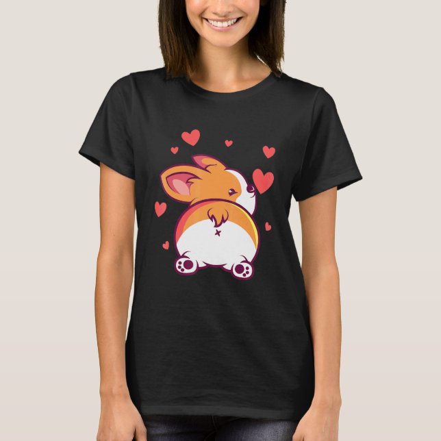 Camiseta Bunda de Corgi para um Corgi Galês (Frente)