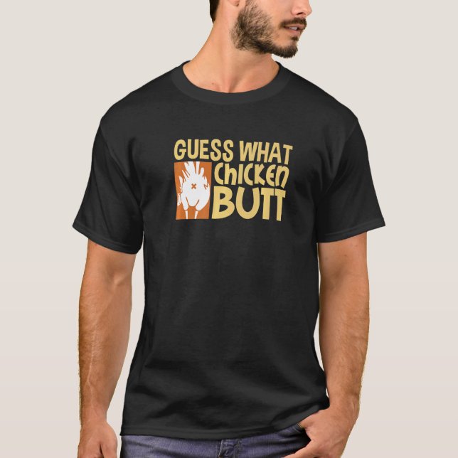 Camiseta Bunda de Frango de Criança Fofo Meu Bicho Faz Cocô (Frente)