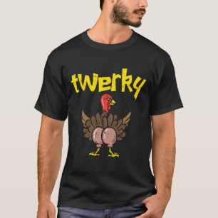 Camiseta Bunda de peru Twerky engraçado Dia de Ação de Graç