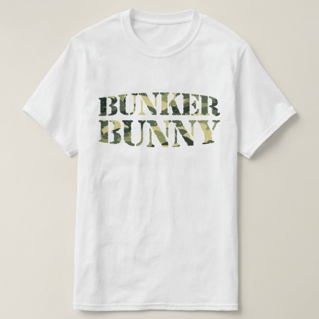 CAMISETA BUNKER BUNNY CAMO / CAMUFLAGEM (Frente do Design)