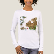 Bunnies and Bird Enjoy Snow