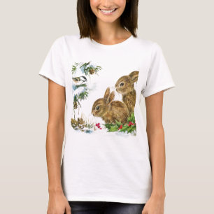 Camiseta Bunnies e Bird Aproveitem a neve