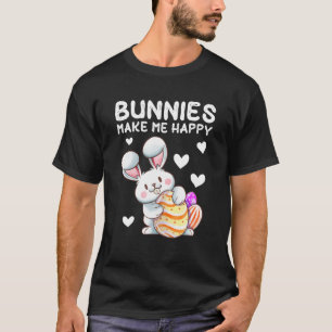 Camiseta BUNNIES ME DEIXA ENGRAÇADO Garota FELIZ Mãe Bonita