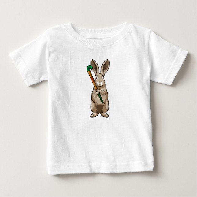 Camiseta Bunny at Hockey with Hockey stick (Frente)