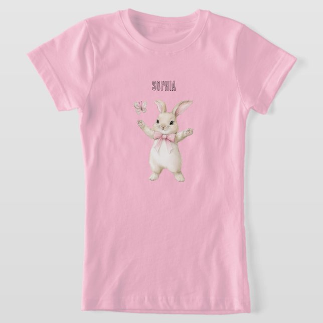 Camiseta Bunny Butterfly Blush Rosa   (Postura )