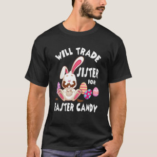 Camiseta Bunny Coma Ovos De Chocolate Trocam Irmã Por Eas