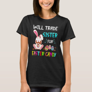 Camiseta Bunny Coma Ovos De Chocolate Trocam Irmã Por Eas