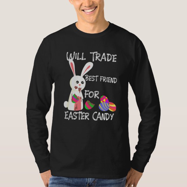 Camiseta Bunny Coma Ovos De Chocolate Trocará O Melhor Amig (Frente)