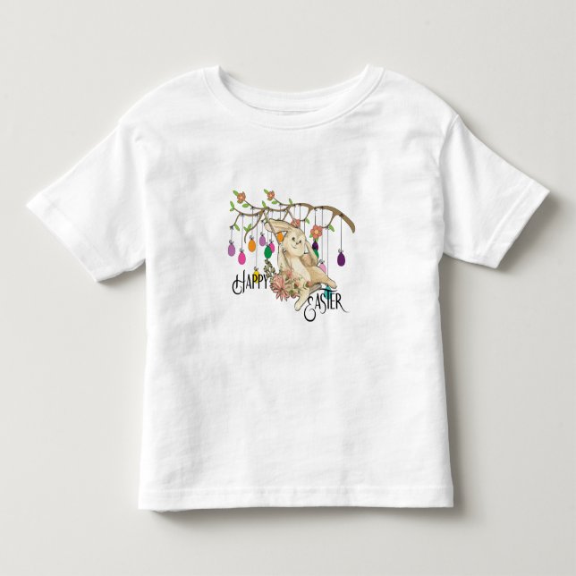 Camiseta Bunny comemora o dia da Páscoa (Frente)
