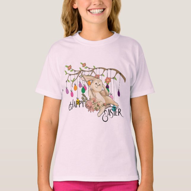 Camiseta Bunny comemora o dia da Páscoa (Frente)