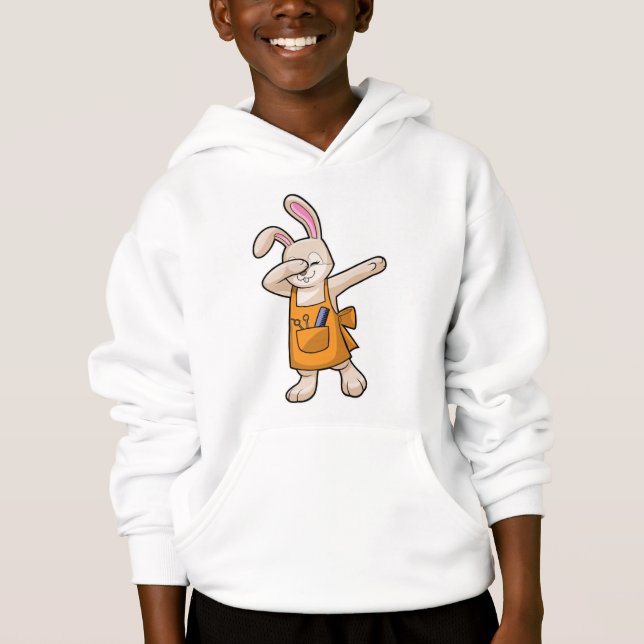 Camiseta Bunny como cabeleireiro com comb e tesoura (Frente)