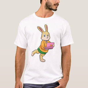 Camiseta Bunny como Secretário com Laptop