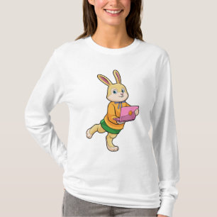 Camiseta Bunny como Secretário com Laptop