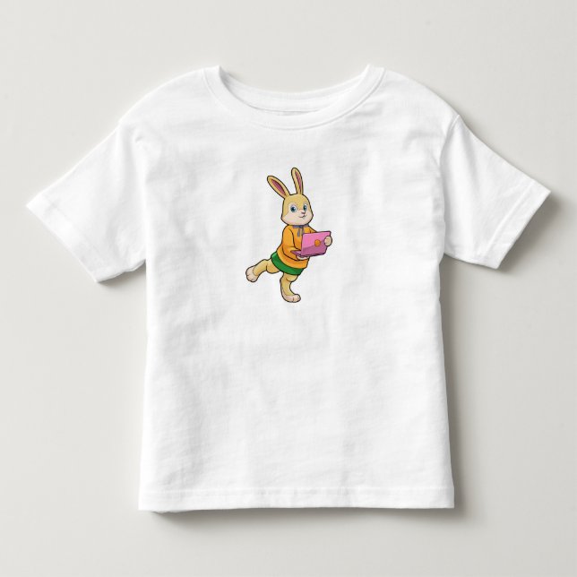 Camiseta Bunny como Secretário com Laptop (Frente)
