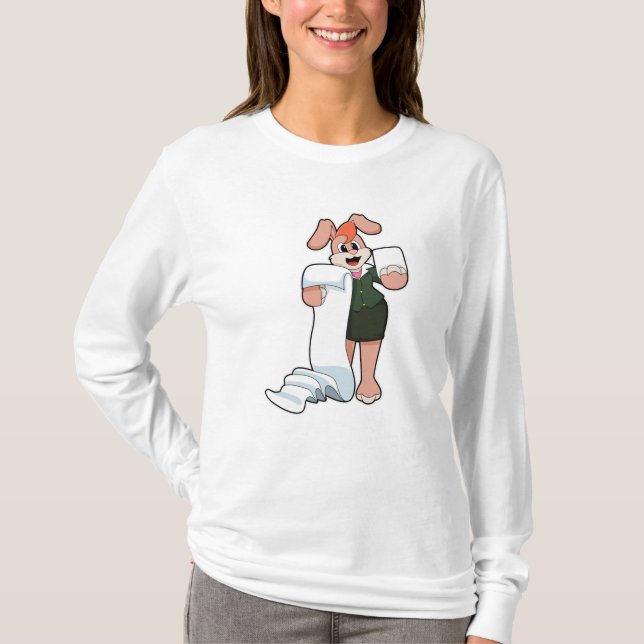 Camiseta Bunny como Secretário com Papel (Frente)