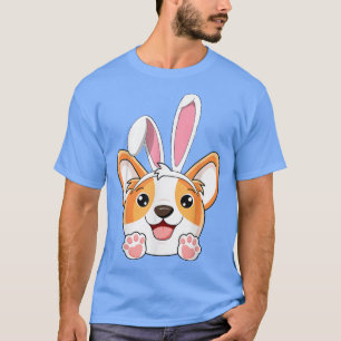 Camiseta Bunny Corgi Páscoa Rabbit Ears Corgi Lover Egg Hun