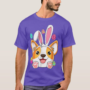 Camiseta Bunny Corgi Páscoa Rabbit Ears Corgi Lover Egg Hun