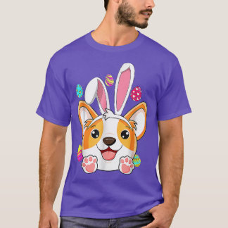 Camiseta Bunny Corgi Páscoa Rabbit Ears Corgi Lover Egg Hun