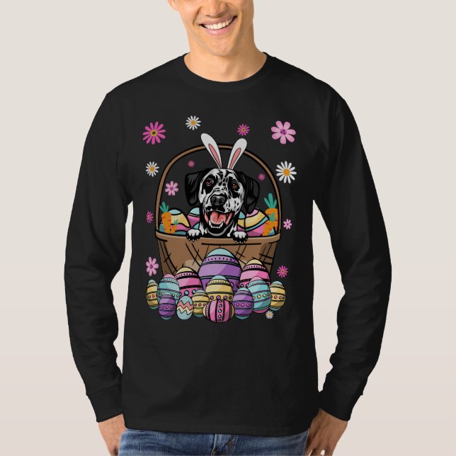 Camiseta Bunny Dalmatian Felz pascoa Day Lover Egg Hun (Frente)