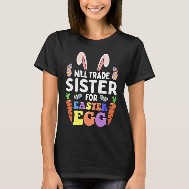 Camiseta Bunny Ears Ovos Trocam Irmã Para Leste (Frente)