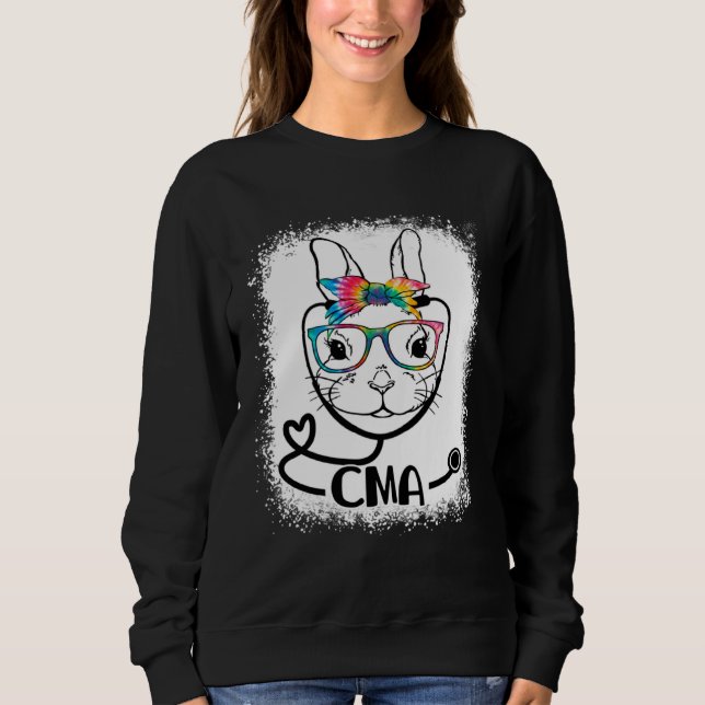 Camiseta Bunny Face Cma Glasses Nurse Easter Day (Frente)