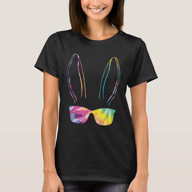 Camiseta Bunny face Cool Easter Bunny with Glasses Easter   (Frente)