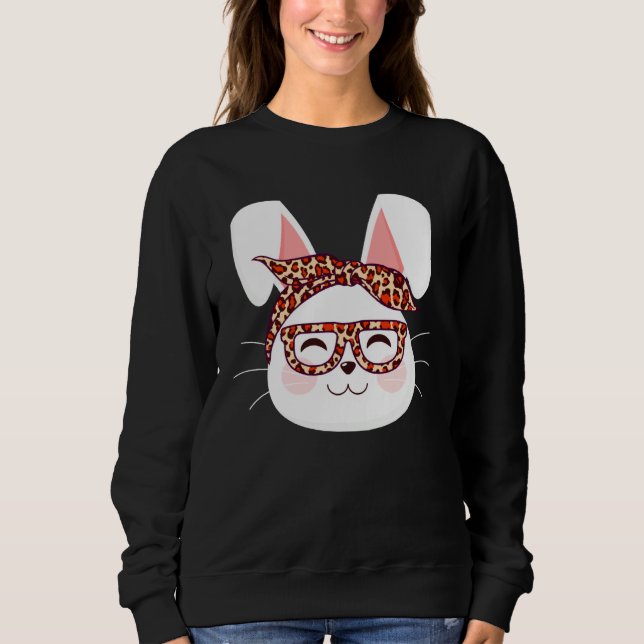 Camiseta Bunny face Cool Easter Bunny with Glasses Easter   (Frente)