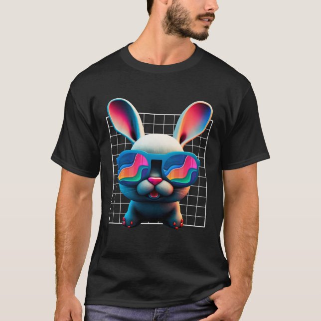 Camiseta Bunny face Cool Easter Bunny with Glasses Easter 1 (Frente)