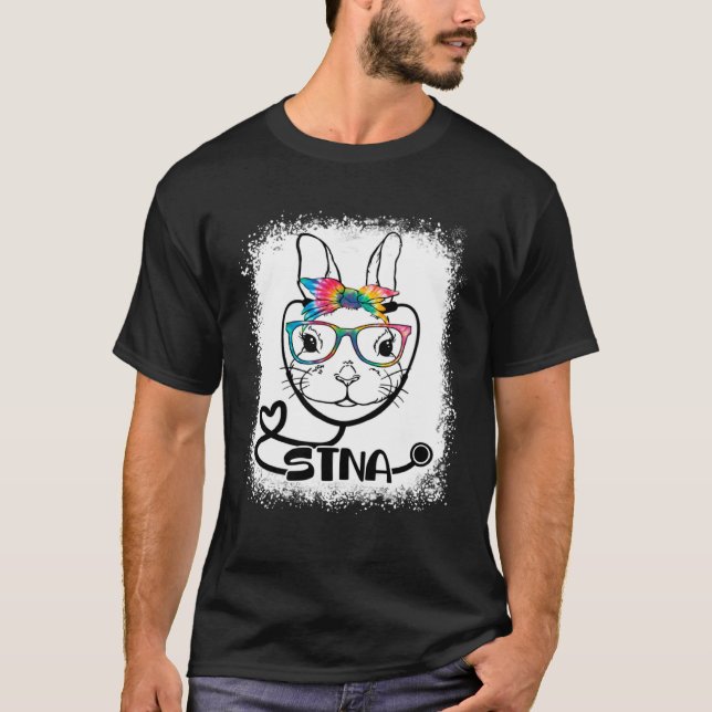 Camiseta Bunny Face STNA Glasses Nurse Easter Day (Frente)