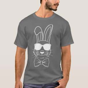 Camiseta Bunny Face With Sunglasses For Boys Girls Kids Eas