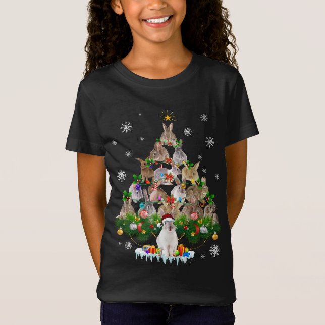 Camiseta Bunny Gift | Neve de Natal de coelho bonito (Frente)