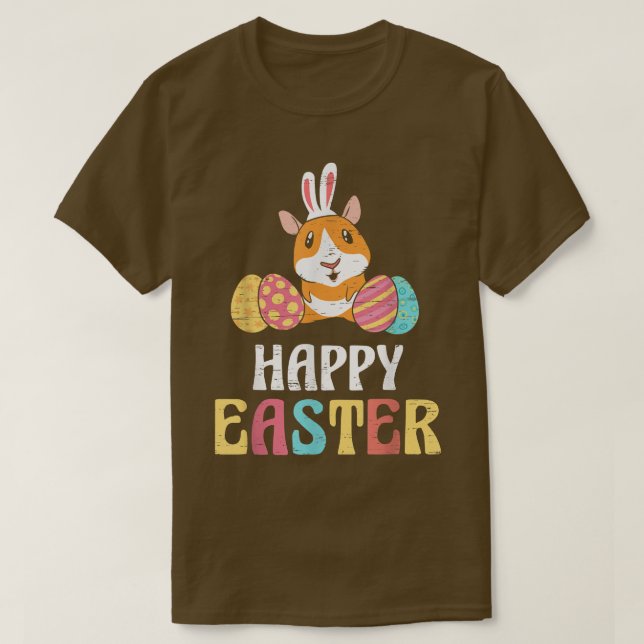 Camiseta Bunny Guinea Pig Egg Resurrection Happy Easter Jes (Frente do Design)