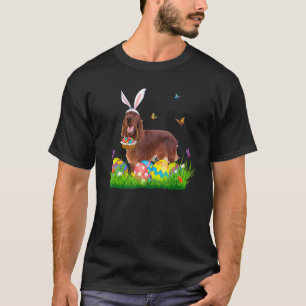 Camiseta Bunny Irish Setter Com Caça À Páscoa De Ovos