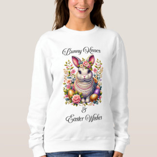 Camiseta Bunny Kisses e Páscoa desejam a camisola feminina