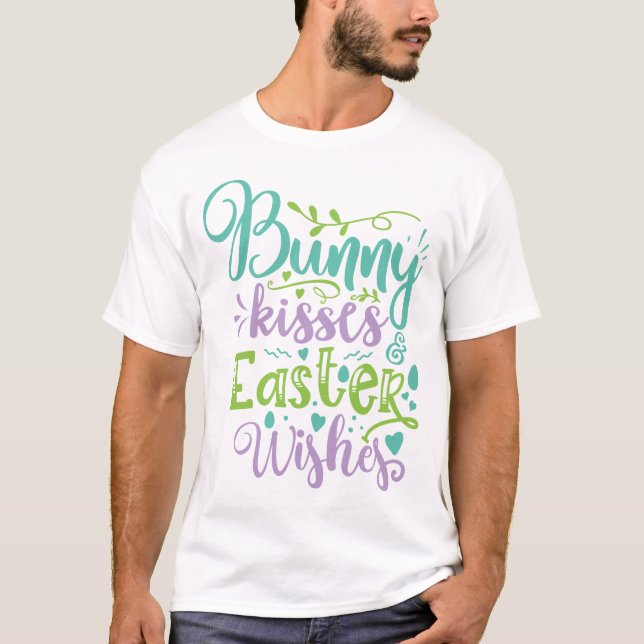Camiseta Bunny Kisses E Páscoa Wish (Frente)
