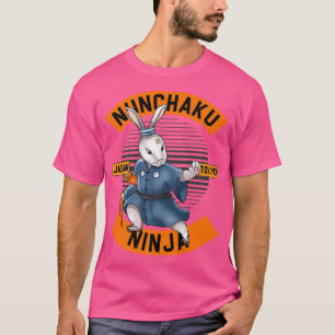 Camiseta Bunny Ninja Nunchucks Japão Nuchaku Katana Martial