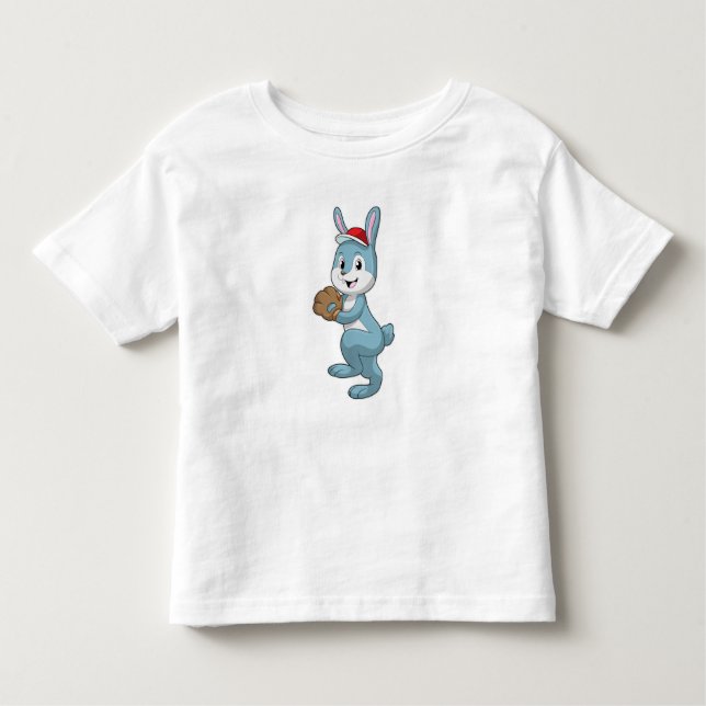 Camiseta Bunny no Baseball com luva de baseball (Frente)