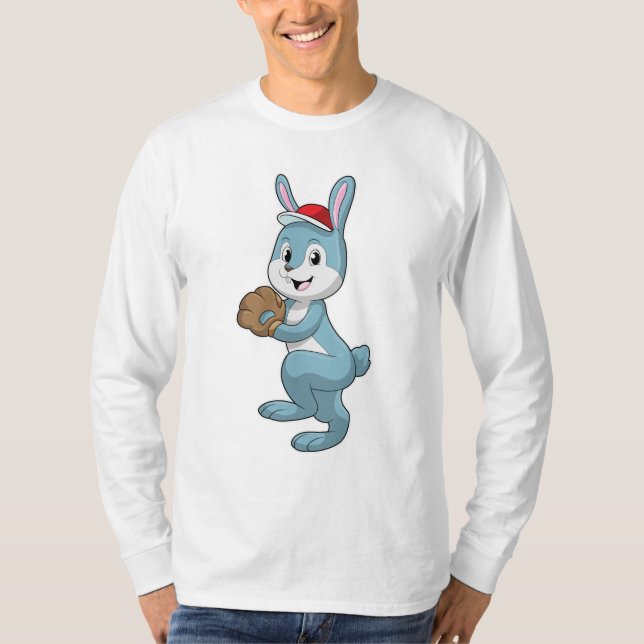 Camiseta Bunny no Baseball com luva de baseball (Frente)