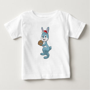 Camiseta Bunny no Baseball com luva de baseball