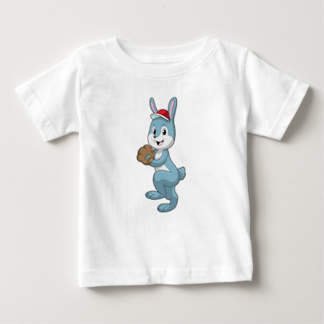 Camiseta Bunny no Baseball com luva de baseball (Frente)
