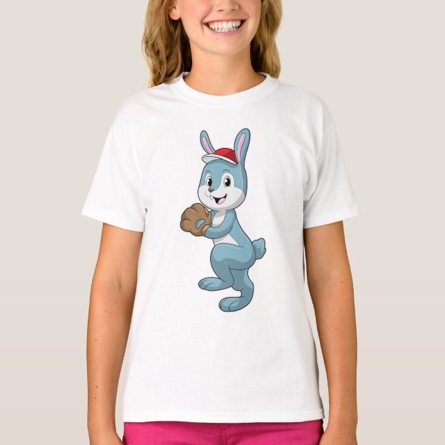 Camiseta Bunny no Baseball com luva de baseball (Frente)