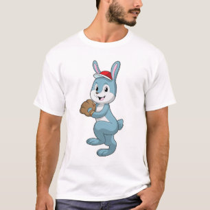 Camiseta Bunny no Baseball com luva de baseball