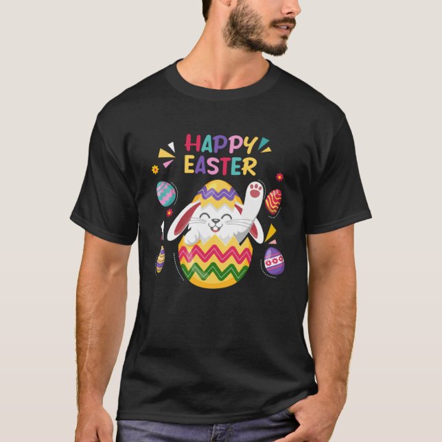 Camiseta Bunny Pastel Spring Hunt Eggs Rabbit Happy Easter  (Frente)