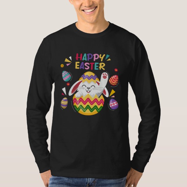 Camiseta Bunny Pastel Spring Hunt Eggs Rabbit Happy Easter  (Frente)