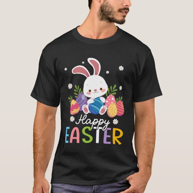 Camiseta Bunny Pastel Spring Hunt Eggs Rabbit Happy Easter  (Frente)