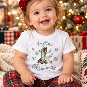 Camiseta Bunny Personalizado Primeiro Natal do Bebê