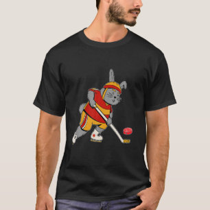 Camiseta Bunny Playing Ice Hockey Easter Rabbit Bunny Men W
